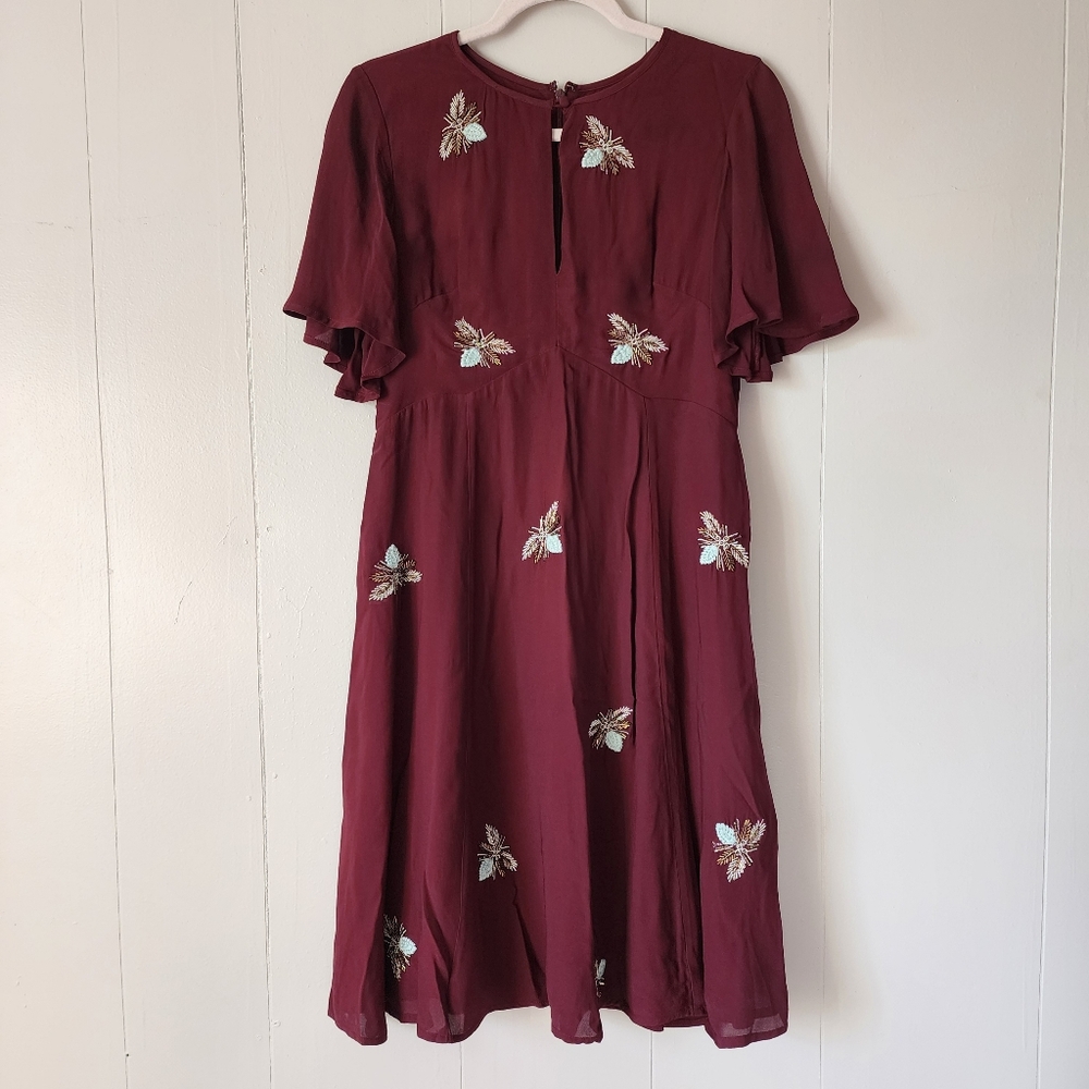 Anthropologie Moulinette Soeurs Beaded Firefly Dress Size 2